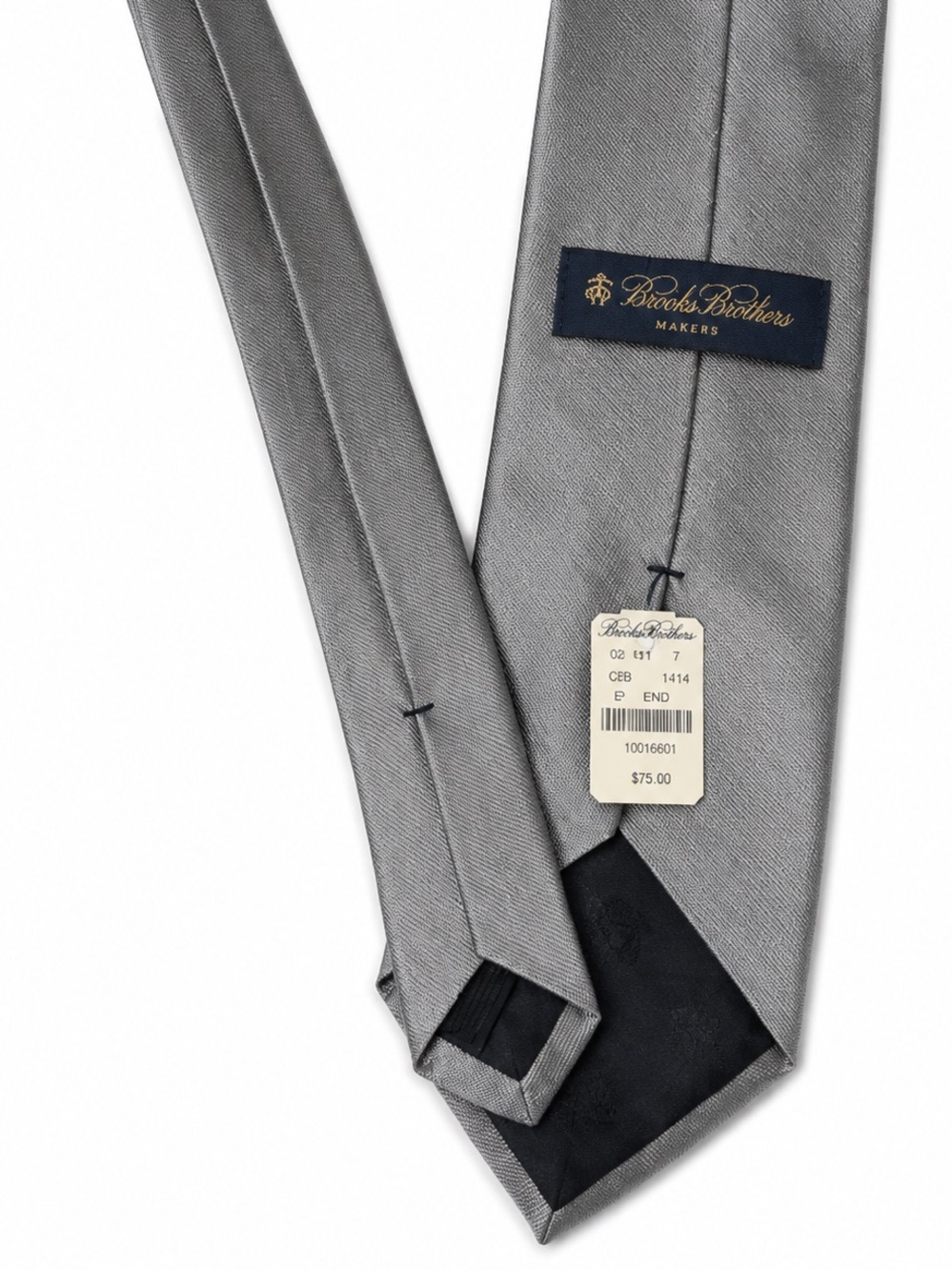 Brooks Brothers Makers 100% Silk Gray Tie NWT $75